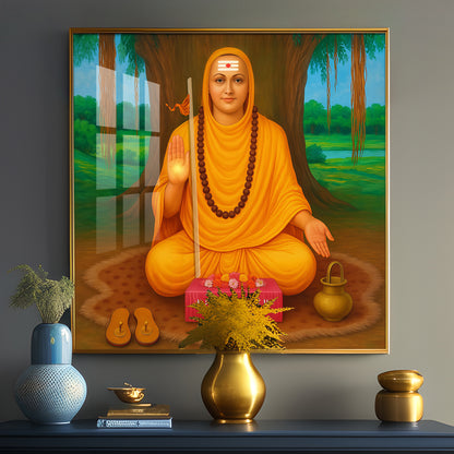 Shree Narasimha Saraswati Swami Premium Acrylic Square Wall Art