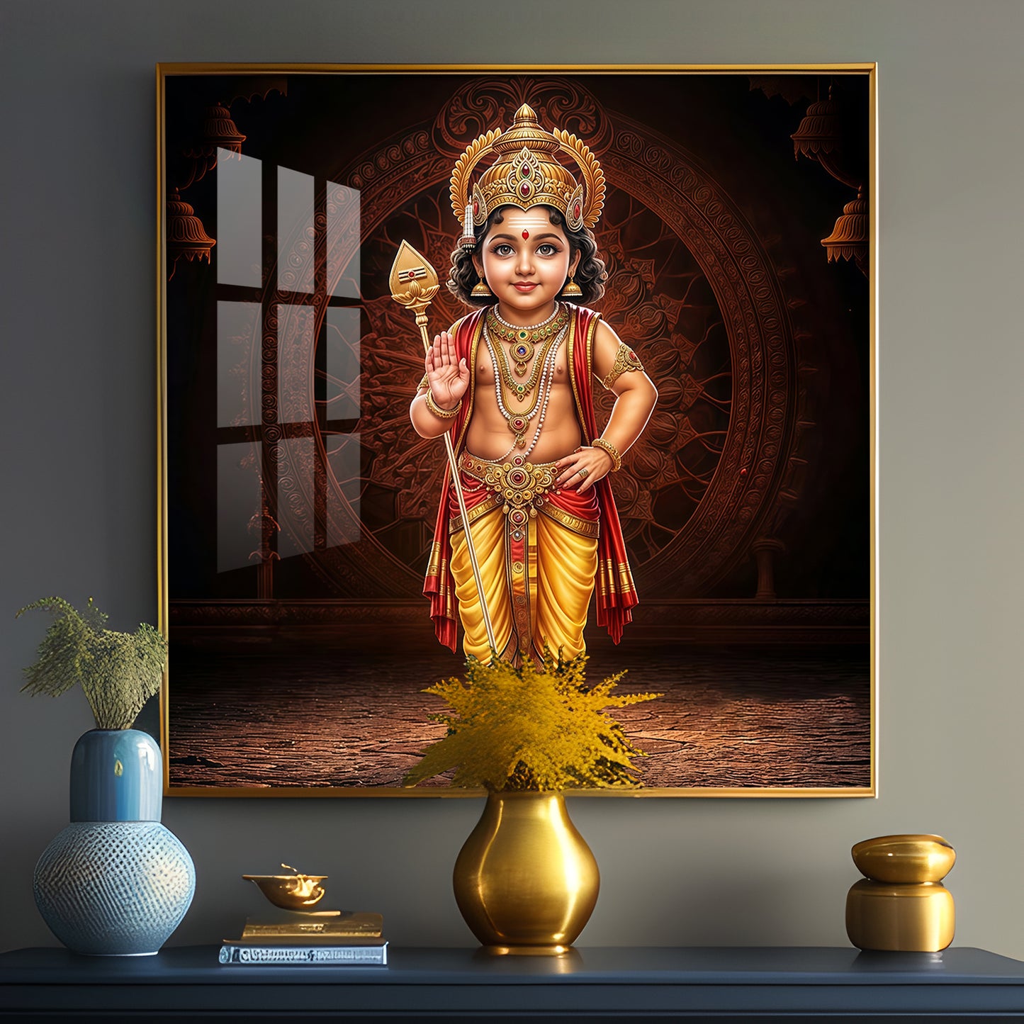 Bhagwan Murugan Ji Premium Acrylic Square Wall Art