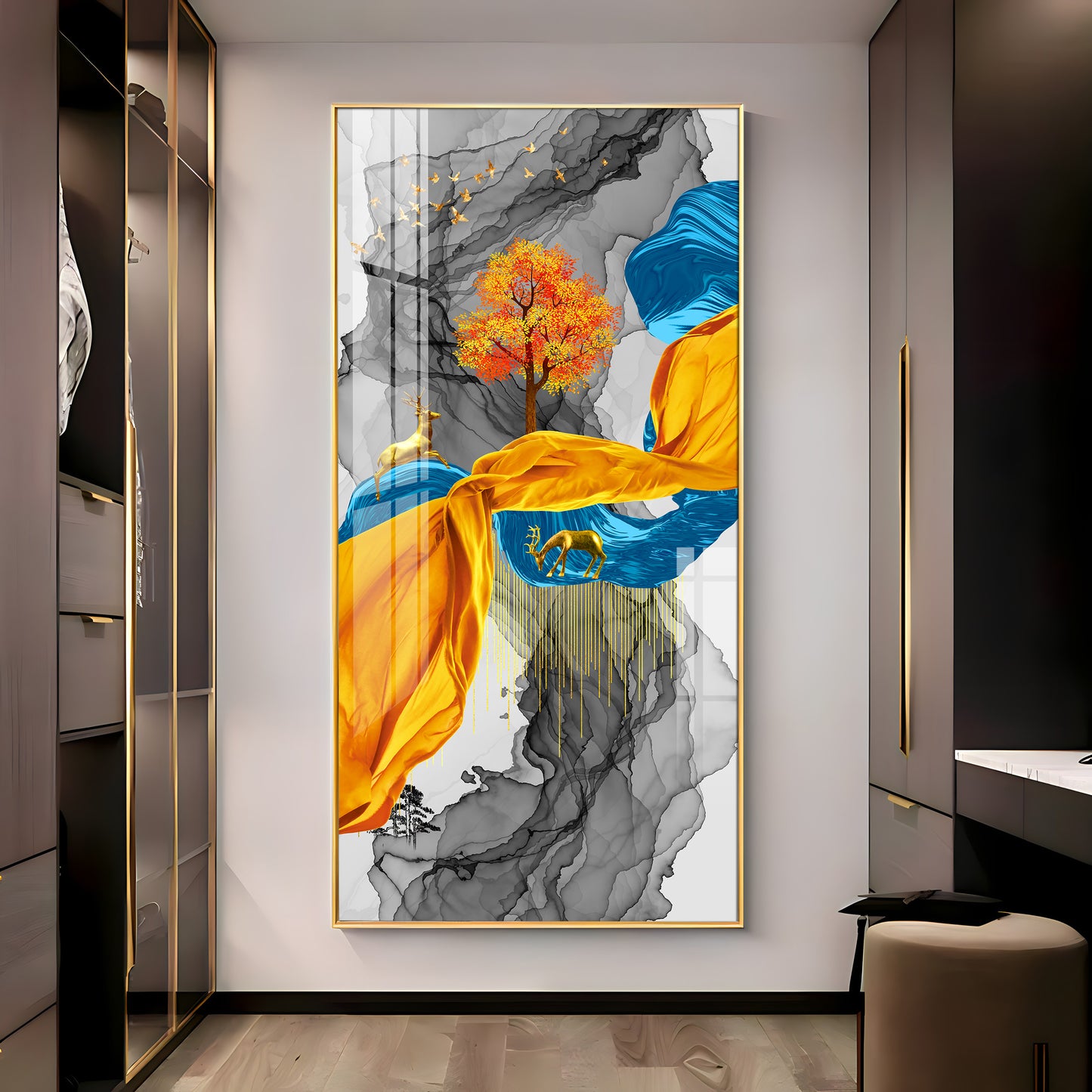 Abstract Ribbons Premium Acrylic Vertical Wall Art