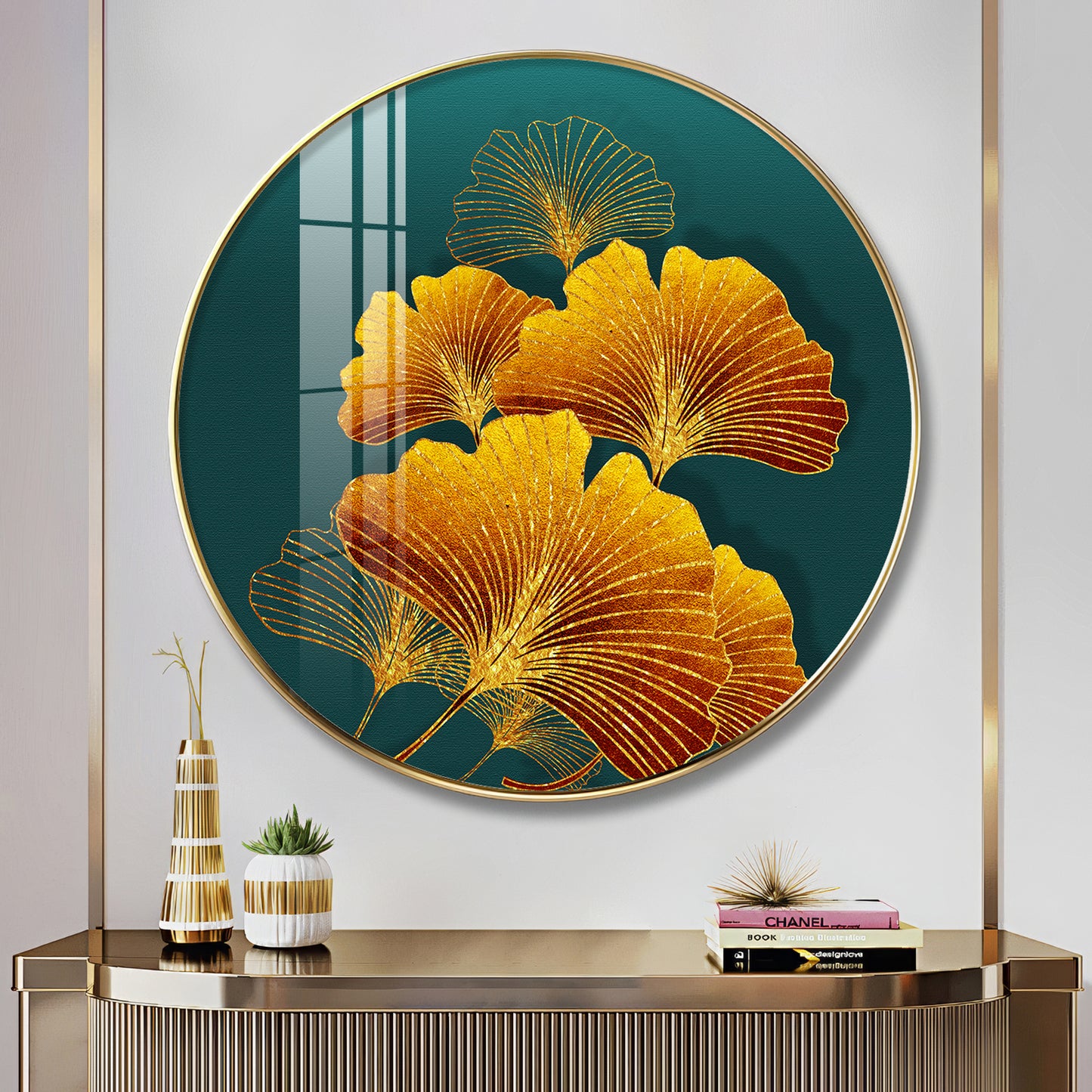 Sunlit Blossom Premium Acrylic Round Wall Art