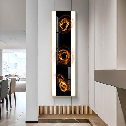 Golden Curl Design Premium Acrylic Vertical Wall Art