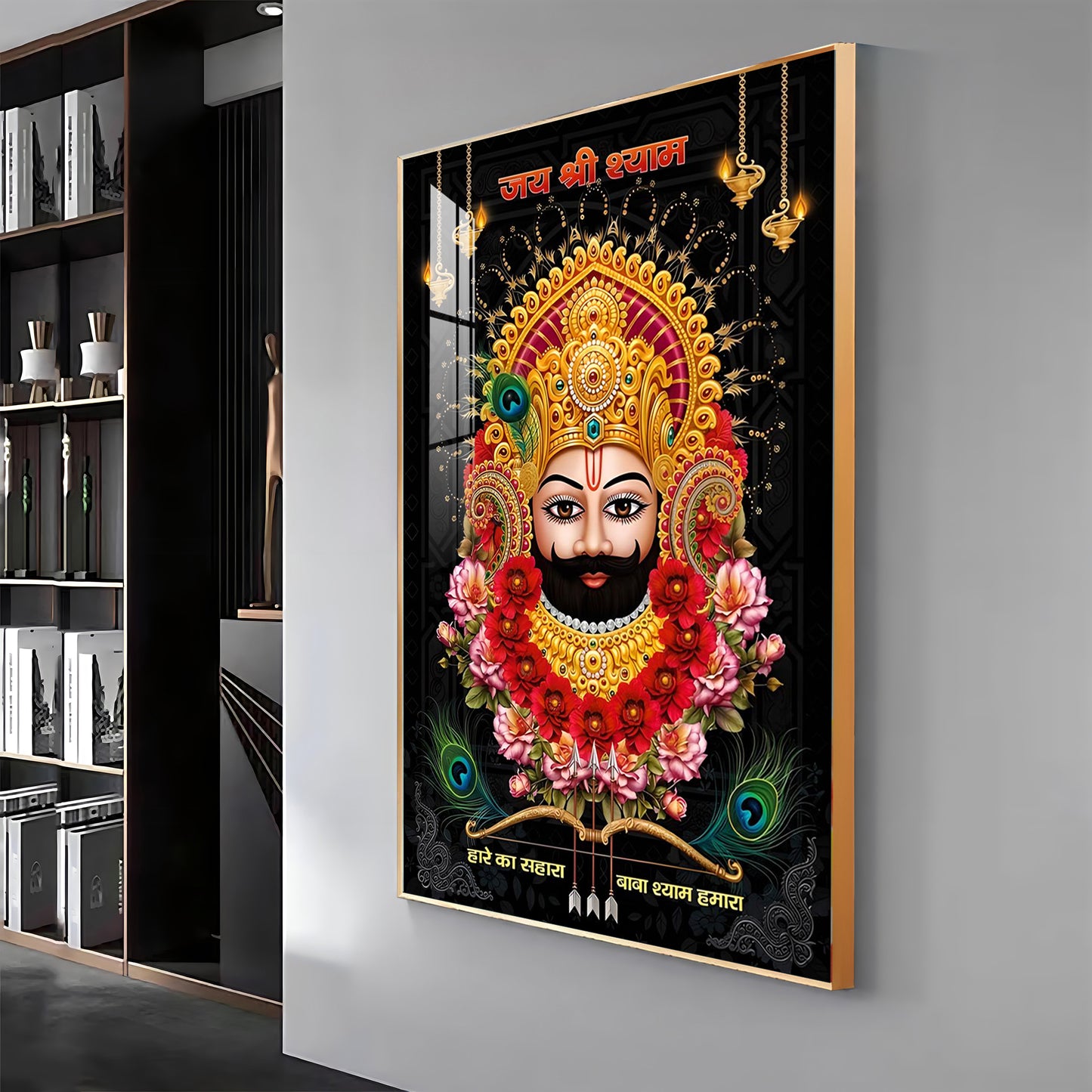 Khatu Shyam Baba Premium Acrylic Vertical Wall Art