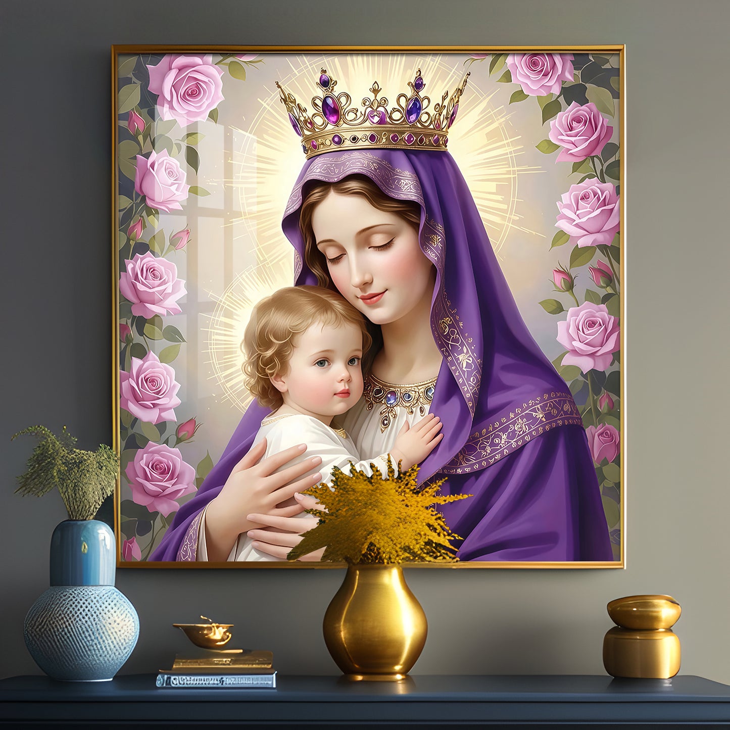 Holy Mother Of God Premium Acrylic Square Wall Art