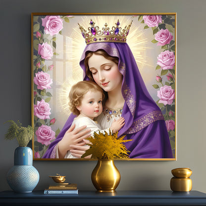 Holy Mother Of God Premium Acrylic Square Wall Art