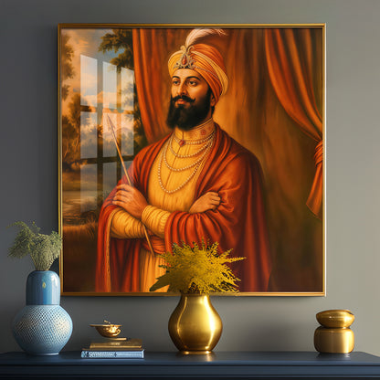 Divine Guru Gobind Singh Ji Premium Acrylic Square Wall Art