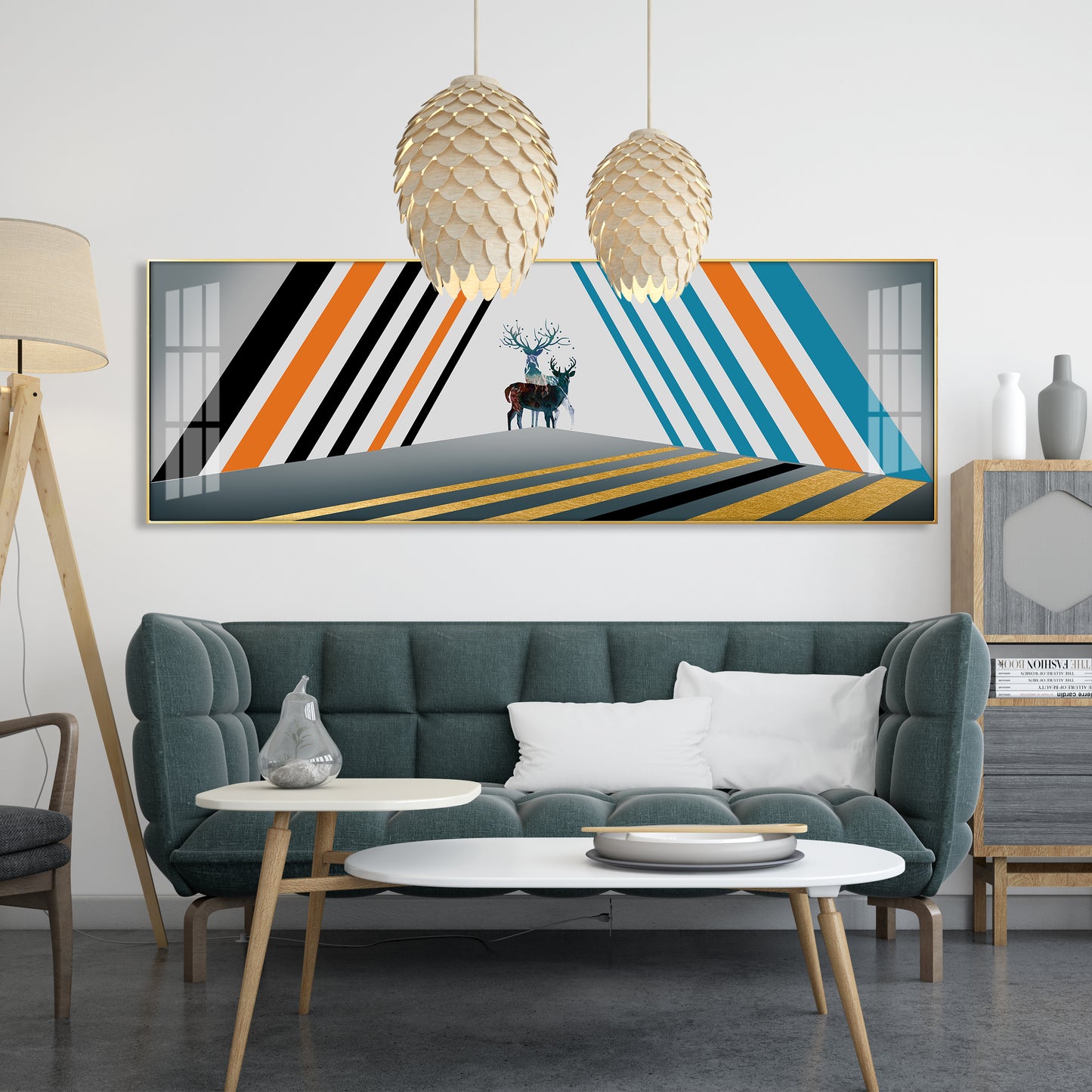 Colourful Stripes Premium Acrylic Horizontal Wall Art