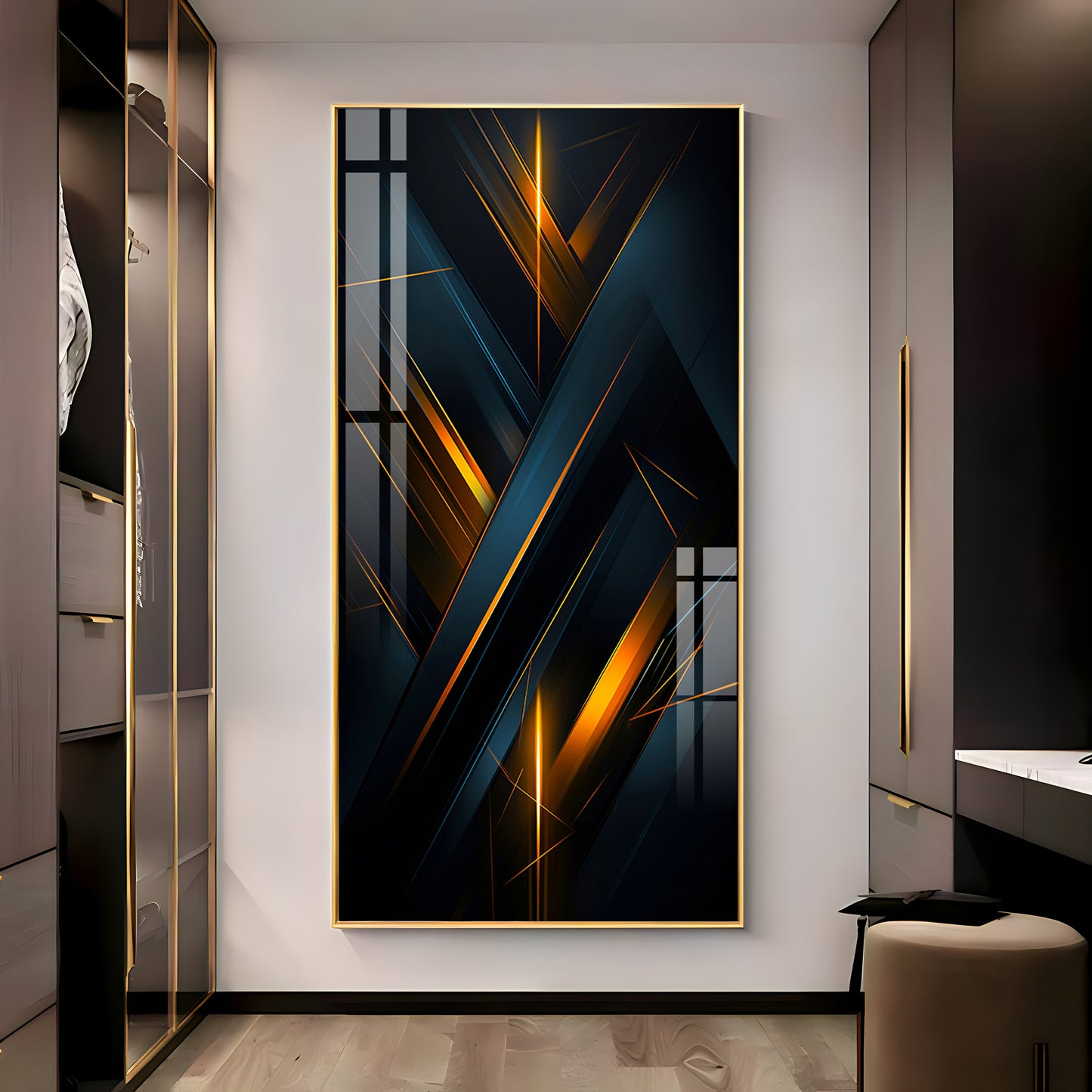 Abstract Modern Design For Entrance Premium Acrylic Vertical Wall Art