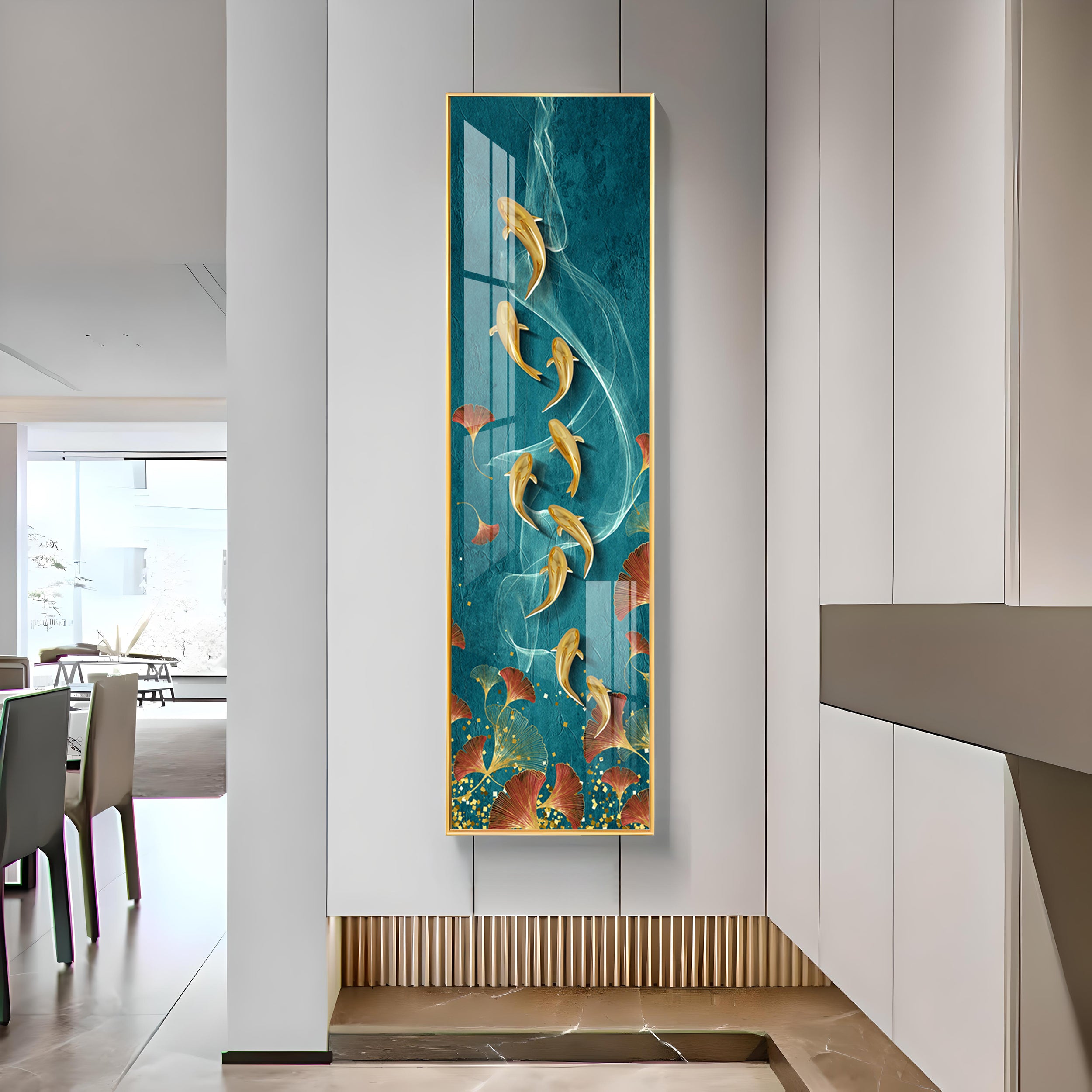 Aquatic Harmony Premium Acrylic Vertical Wall Art