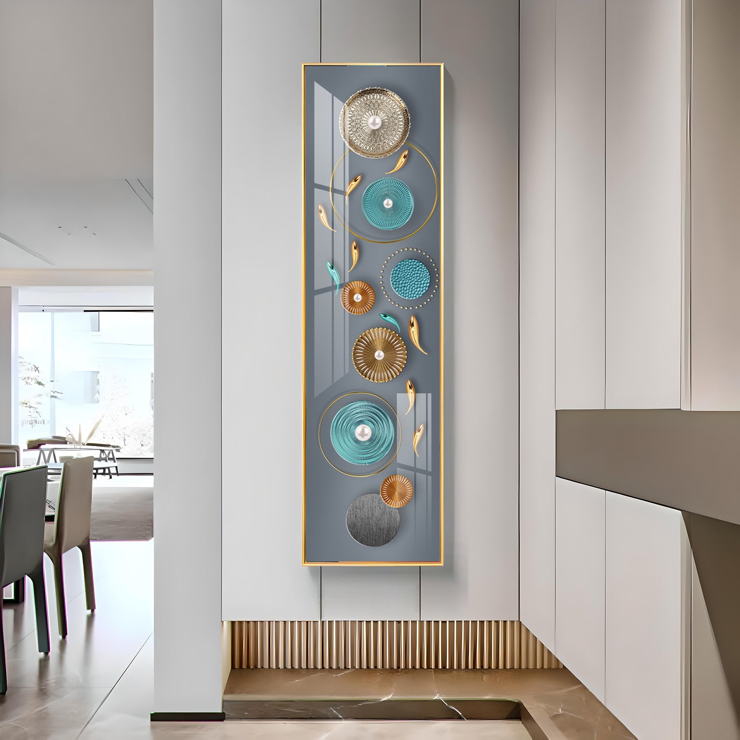 Elegance of Grey Premium Acrylic Vertical Wall Art