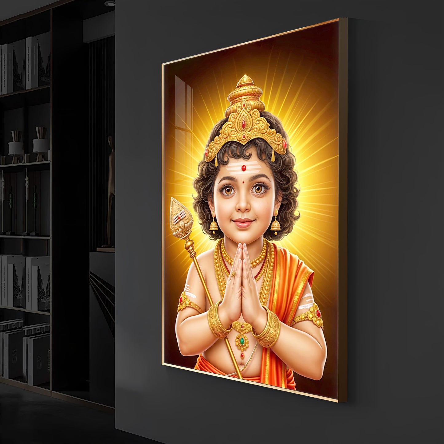 Murugan Ji Balroop Modern Luxury Backlight Vertical Wall Art