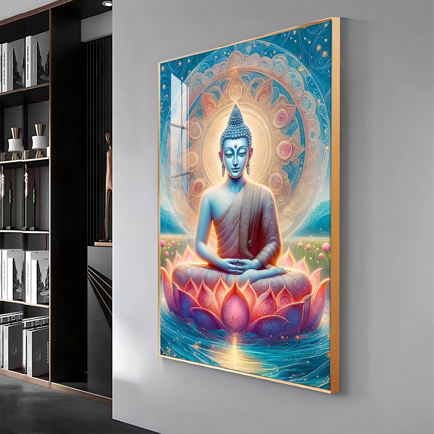 Dharvika buddha Premium Acrylic Vertical Wall Art