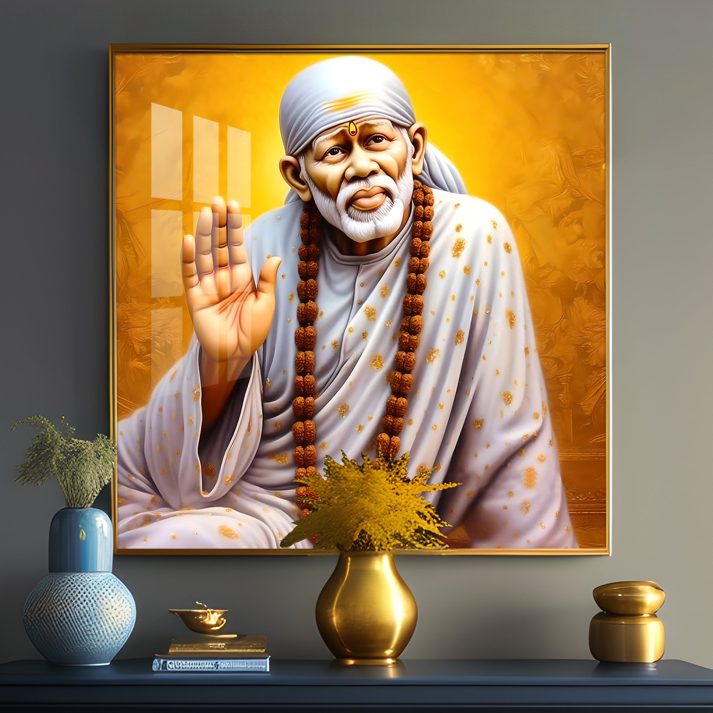 Shirdi Sai Premium Acrylic Square Wall Art