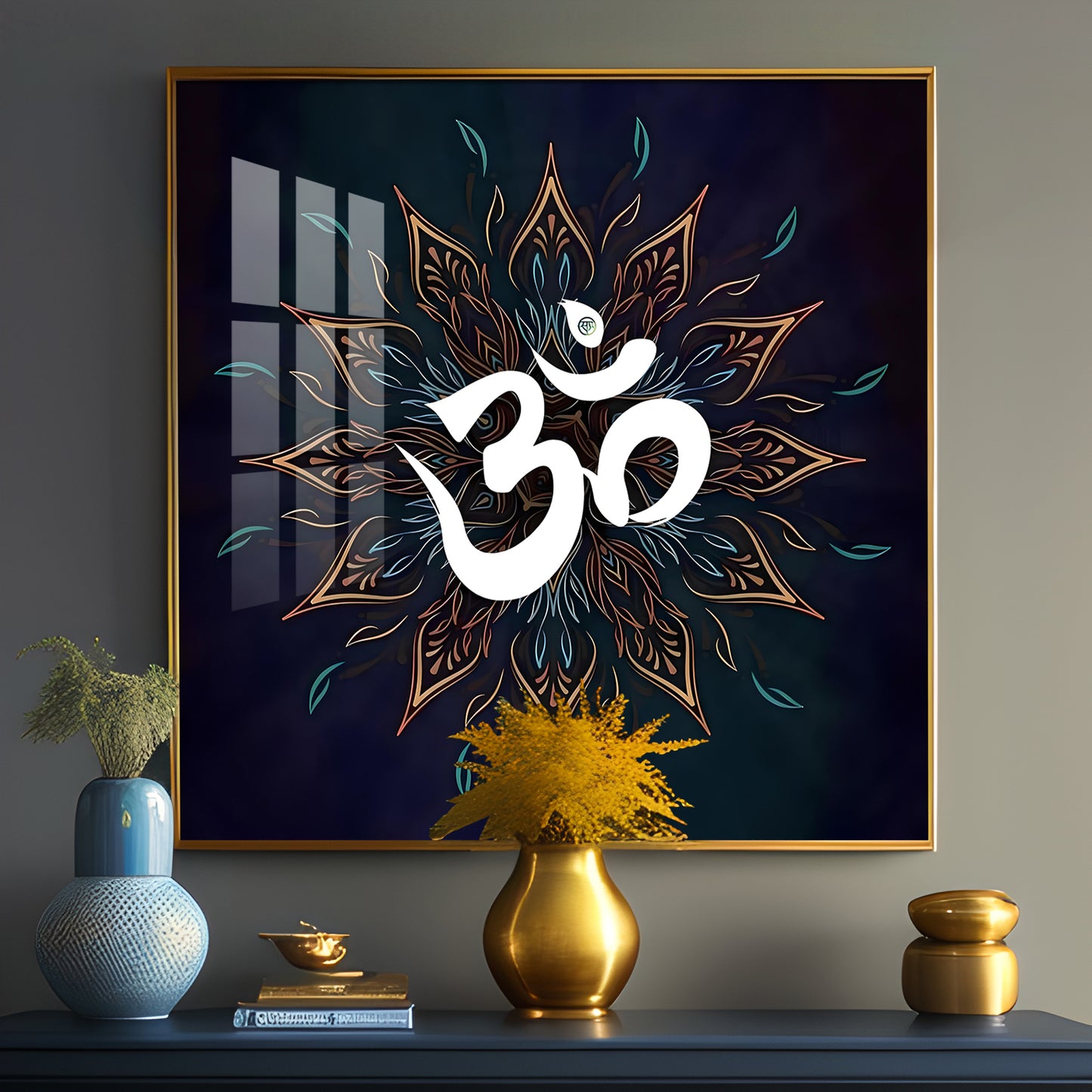 Om Shanti Premium Acrylic Square Wall Art