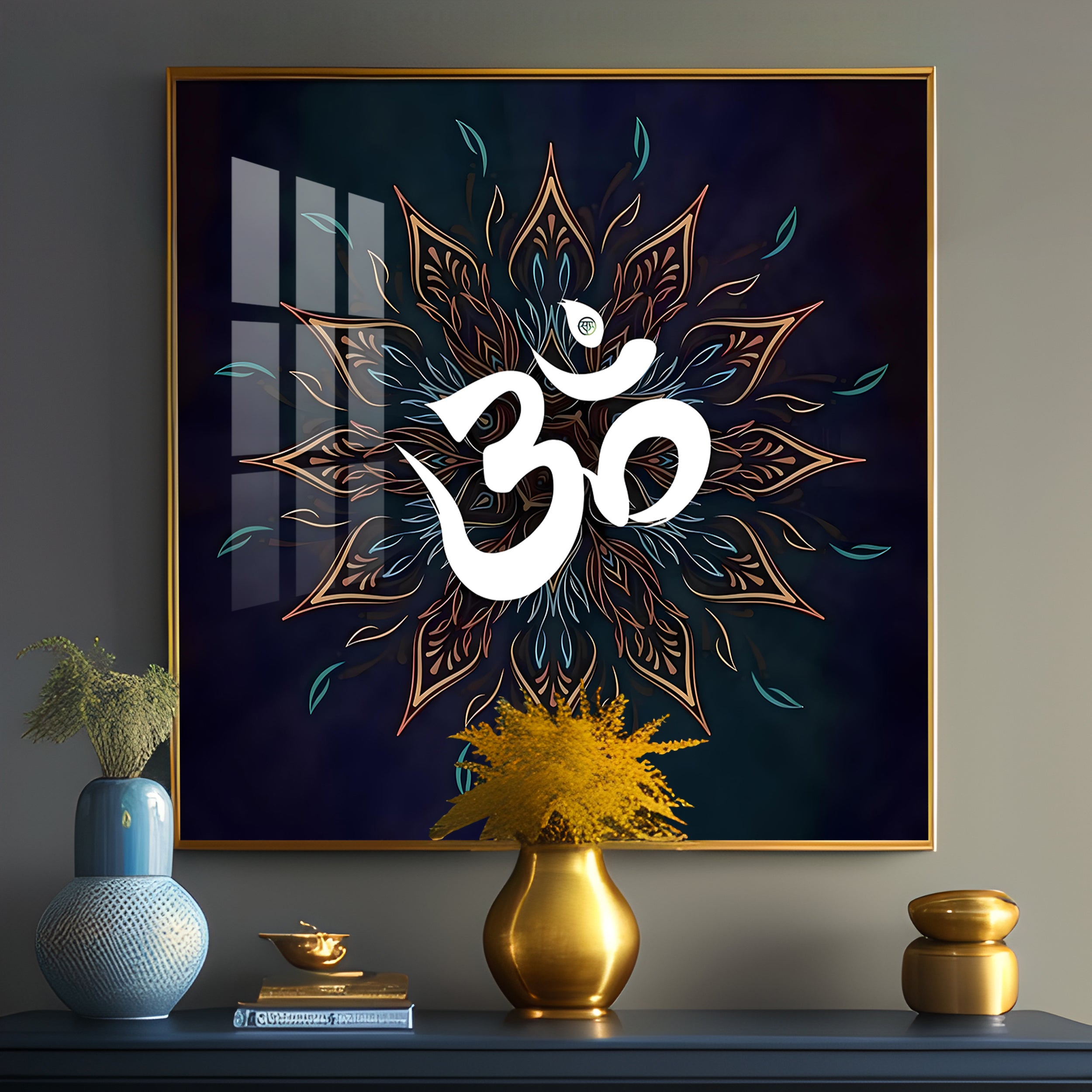 Om Shanti Premium Acrylic Square Wall Art