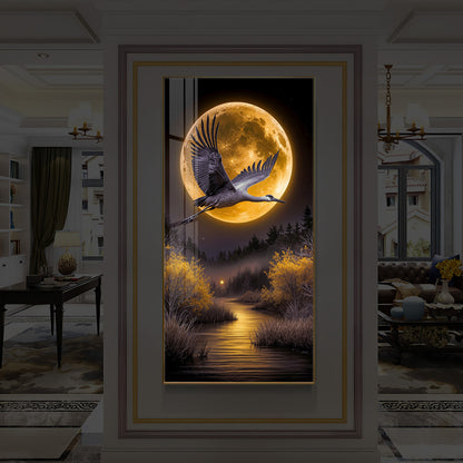 Regalia Bird Modern Luxury Backlight Vertical Wall Art