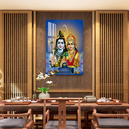 Lord Mahadev with Goddess Parvati Acrylic Wall Art