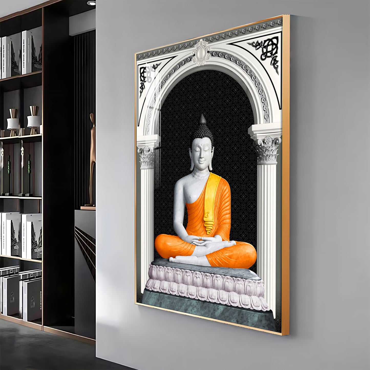 Serene Lotus Buddha Premium Acrylic Vertical Wall Art