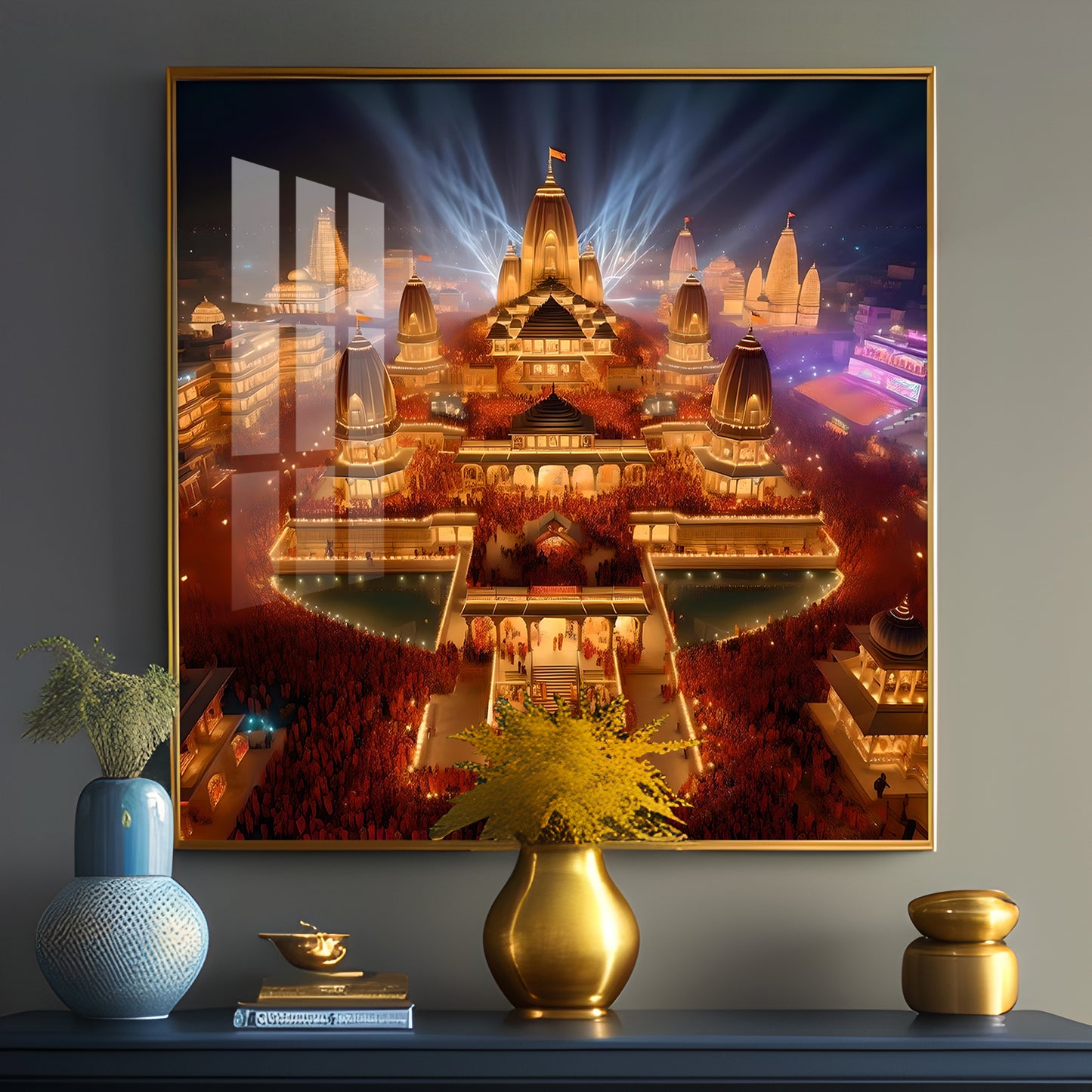 Enlightened Ayodhya Premium Acrylic Square Wall Art