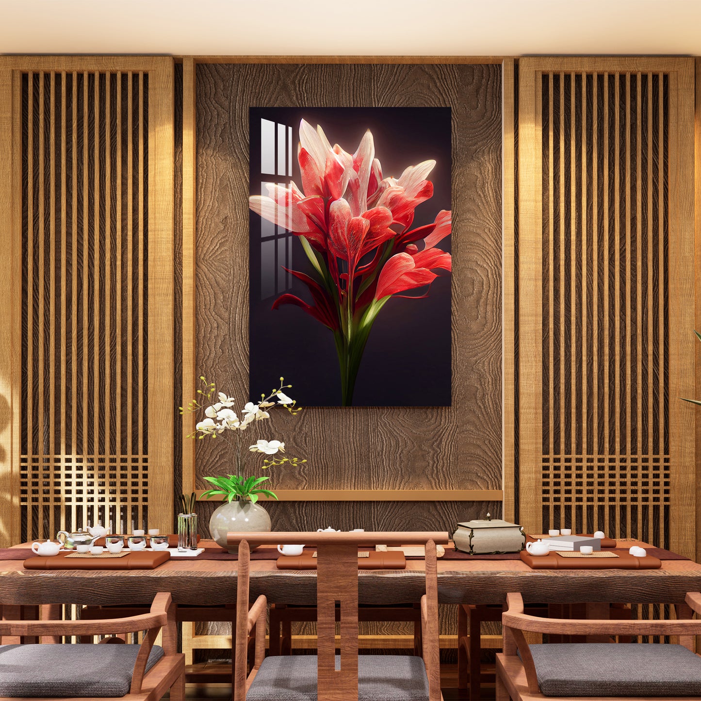 Red Lilies Acrylic Wall Art