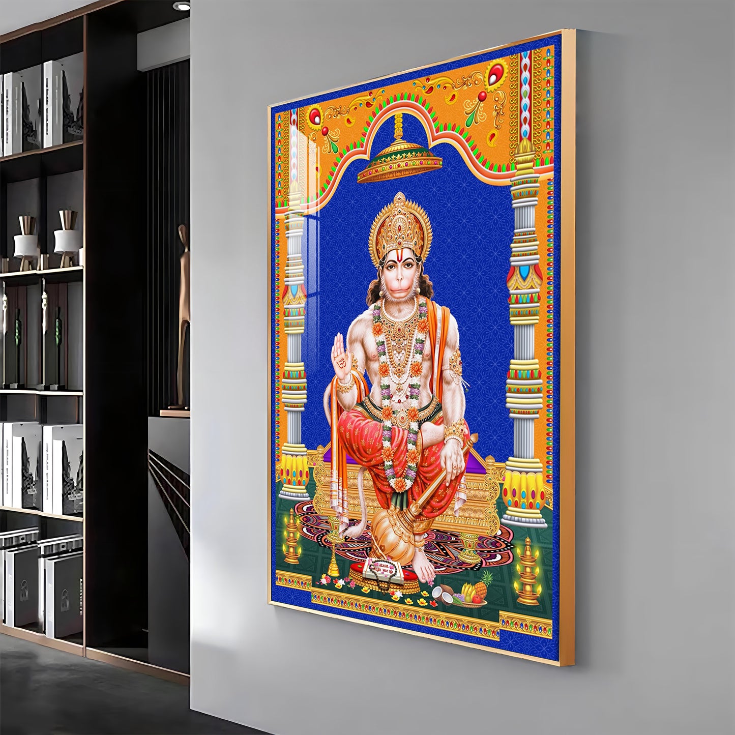 Divine Lord Hanuman Premium Acrylic Vertical Wall Art