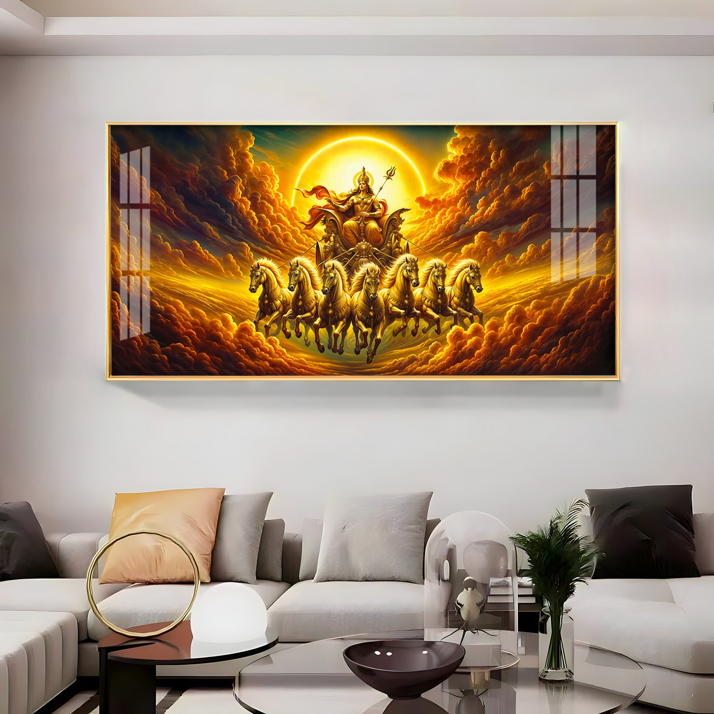 Surya Bhagwan Premium Acrylic Horizontal Wall Art