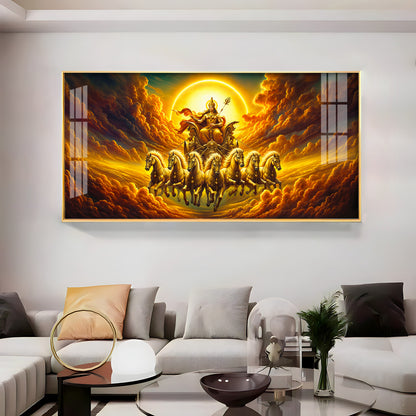Surya Bhagwan Premium Acrylic Horizontal Wall Art