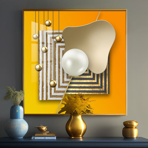 Abstract Gold Premium Acrylic Square Wall Art