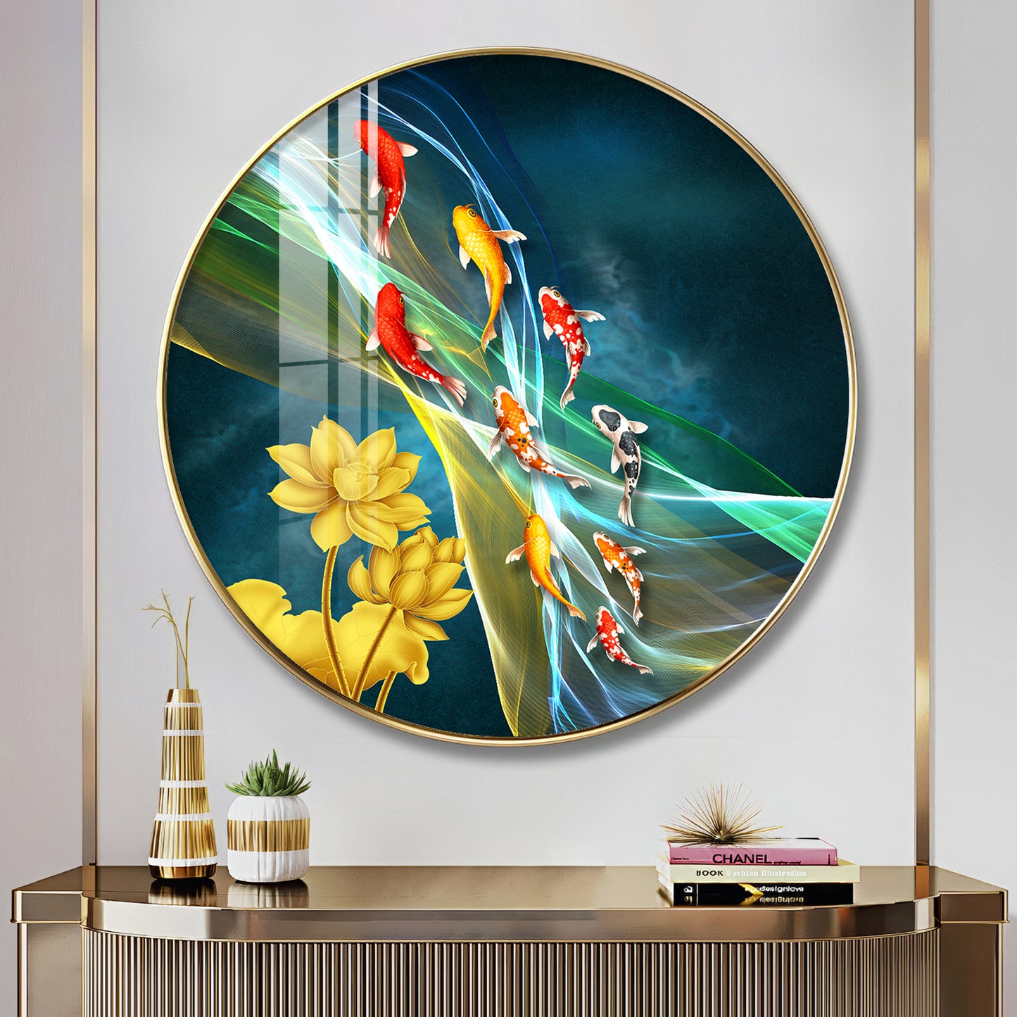Aquatic Harmony Premium Acrylic Round Wall Art