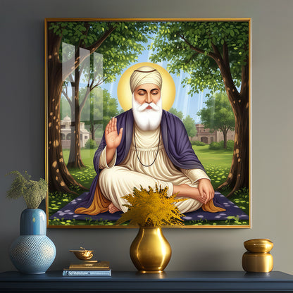 Satnam Waheguru Ji Premium Acrylic Square Wall Art
