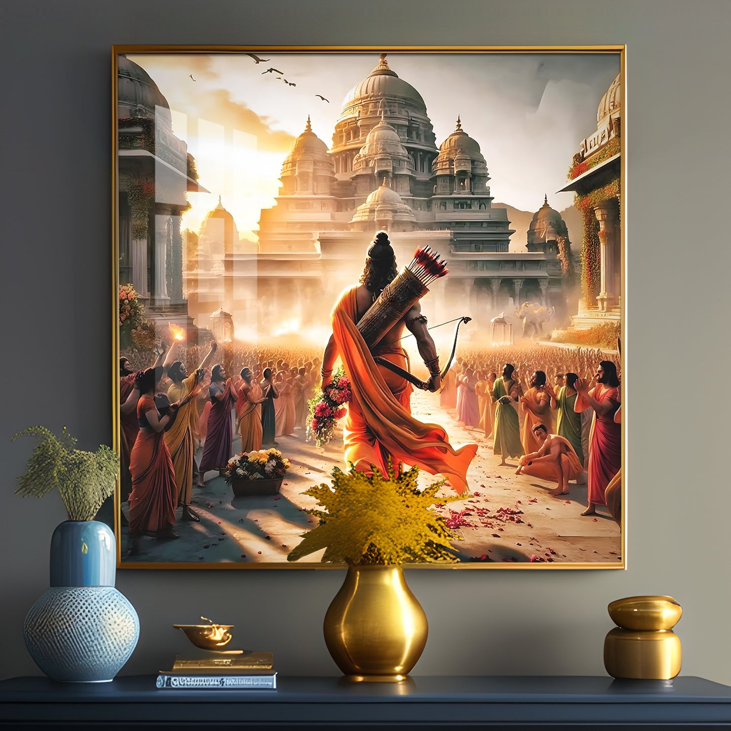 Tale Of Ayodhya Premium Acrylic Square Wall Art