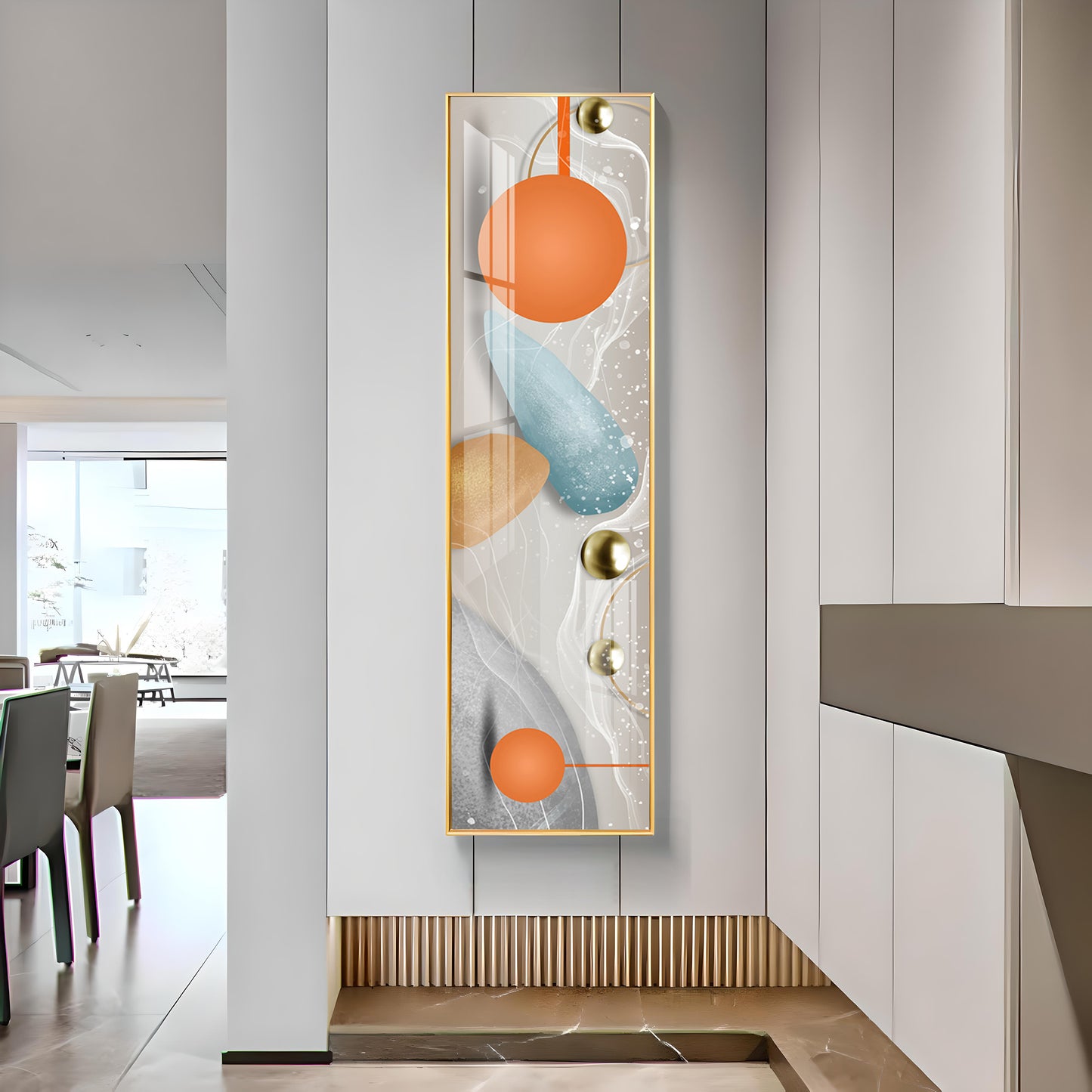 Illustration Geometric Modern Blocks Premium Acrylic Vertical Wall Art