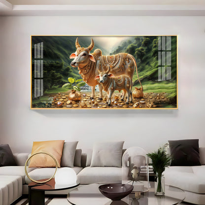 Nandi In Lush Green Forest Premium Acrylic Horizontal Wall Art
