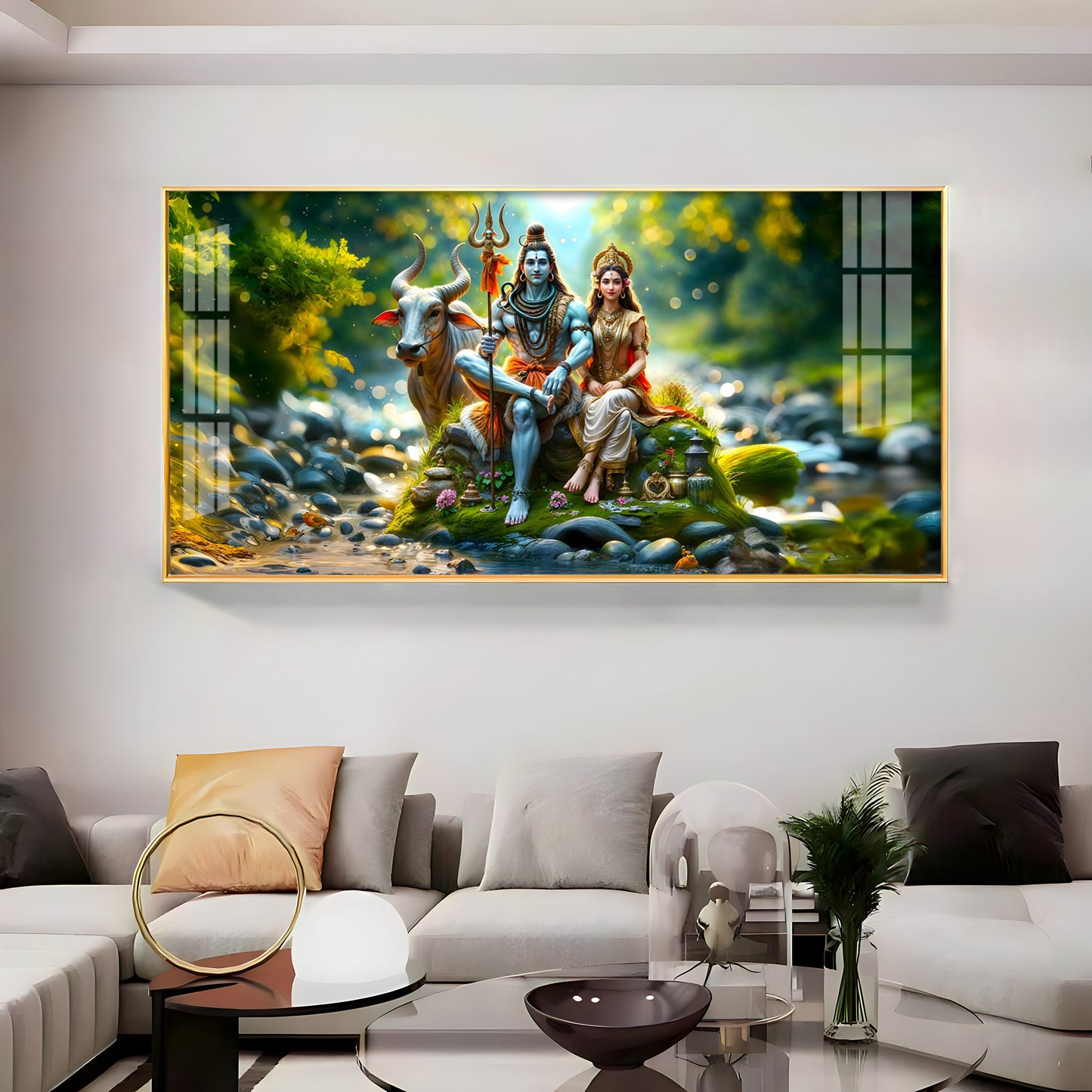 Lord Shiva and Shakti Premium Acrylic Horizontal Wall Art