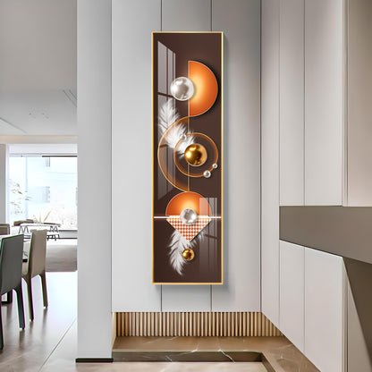 Golden & Silver Pearls Premium Acrylic Vertical Wall Art