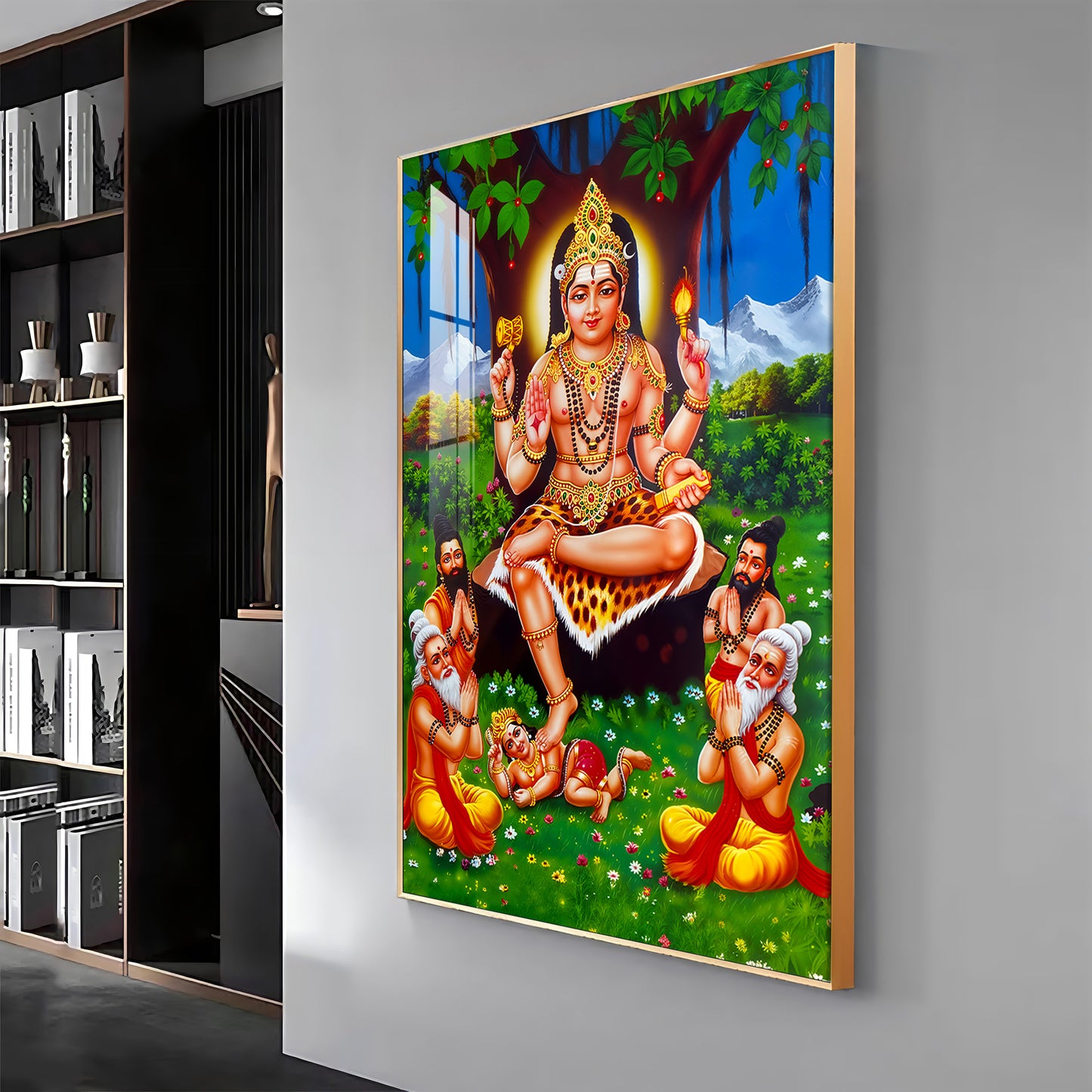 Lord Dakshinamurthy Premium Acrylic Vertical Wall Art