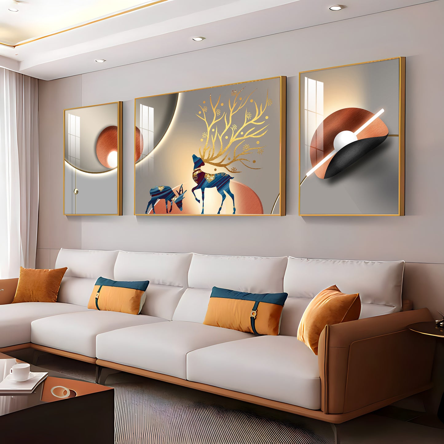 Fictional Deer Premium Acrylic Wall Art (Set of 3)