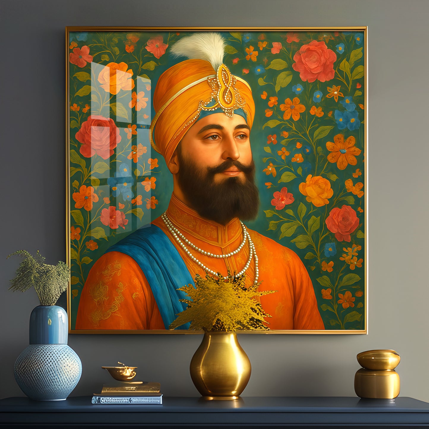 Shri Guru Gobind Singh Ji Premium Acrylic Square Wall Art