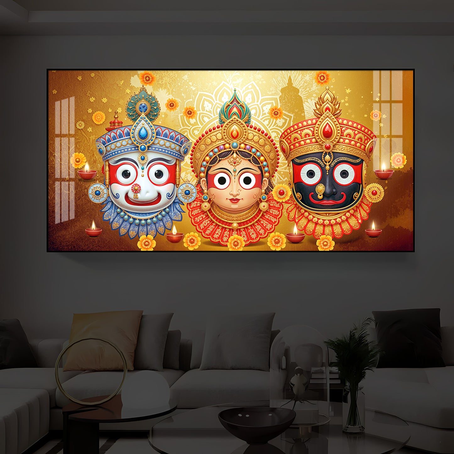 Jai Jagannath Modern Luxury Backlight Horizontal Wall Art