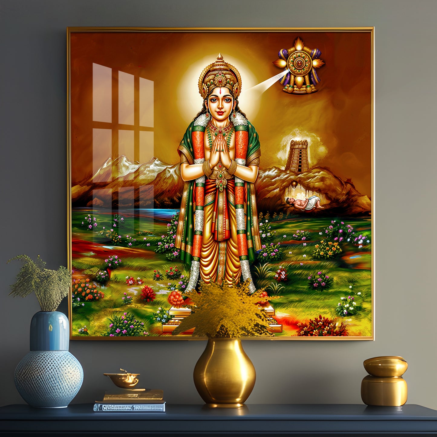 Thirumalisai Alvar Premium Acrylic Square Wall Art