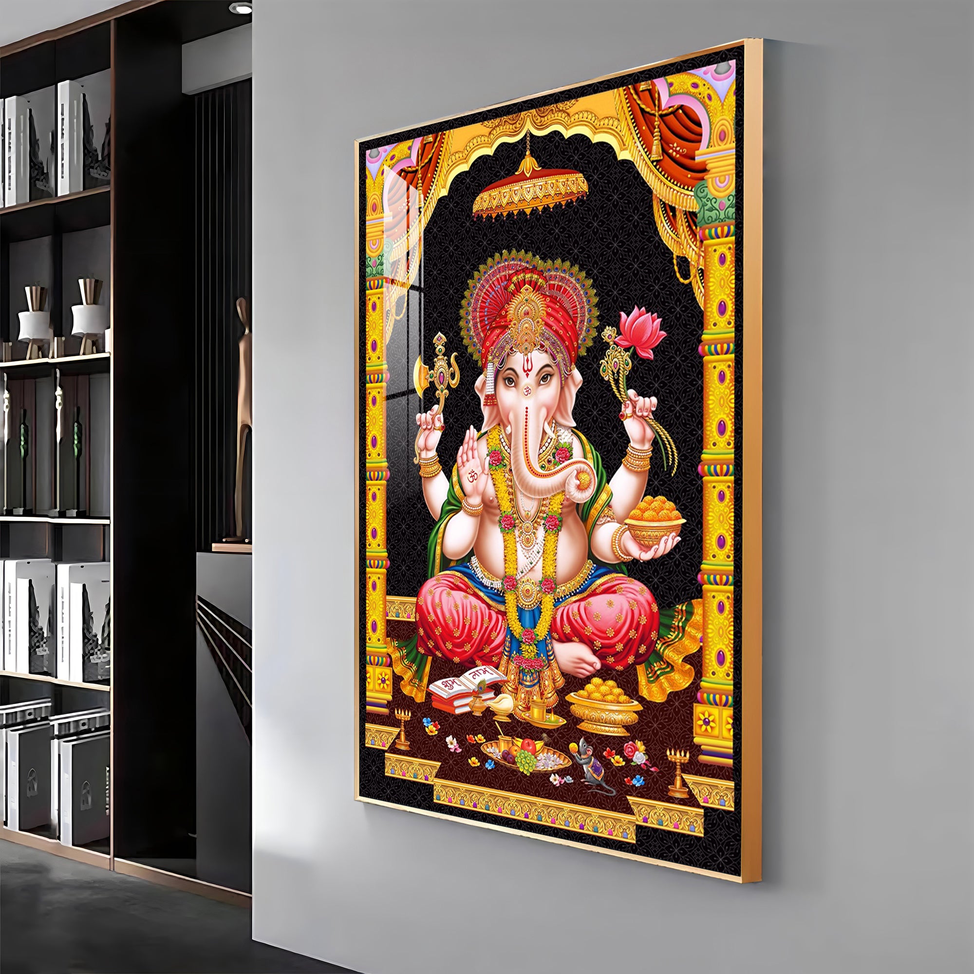 Sacred Ganesha Premium Acrylic Vertical Wall Art