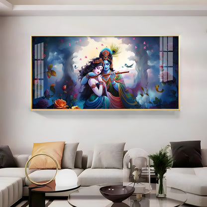 Astounding Love Of Radha Krishna Premium Acrylic Horizontal Wall Art