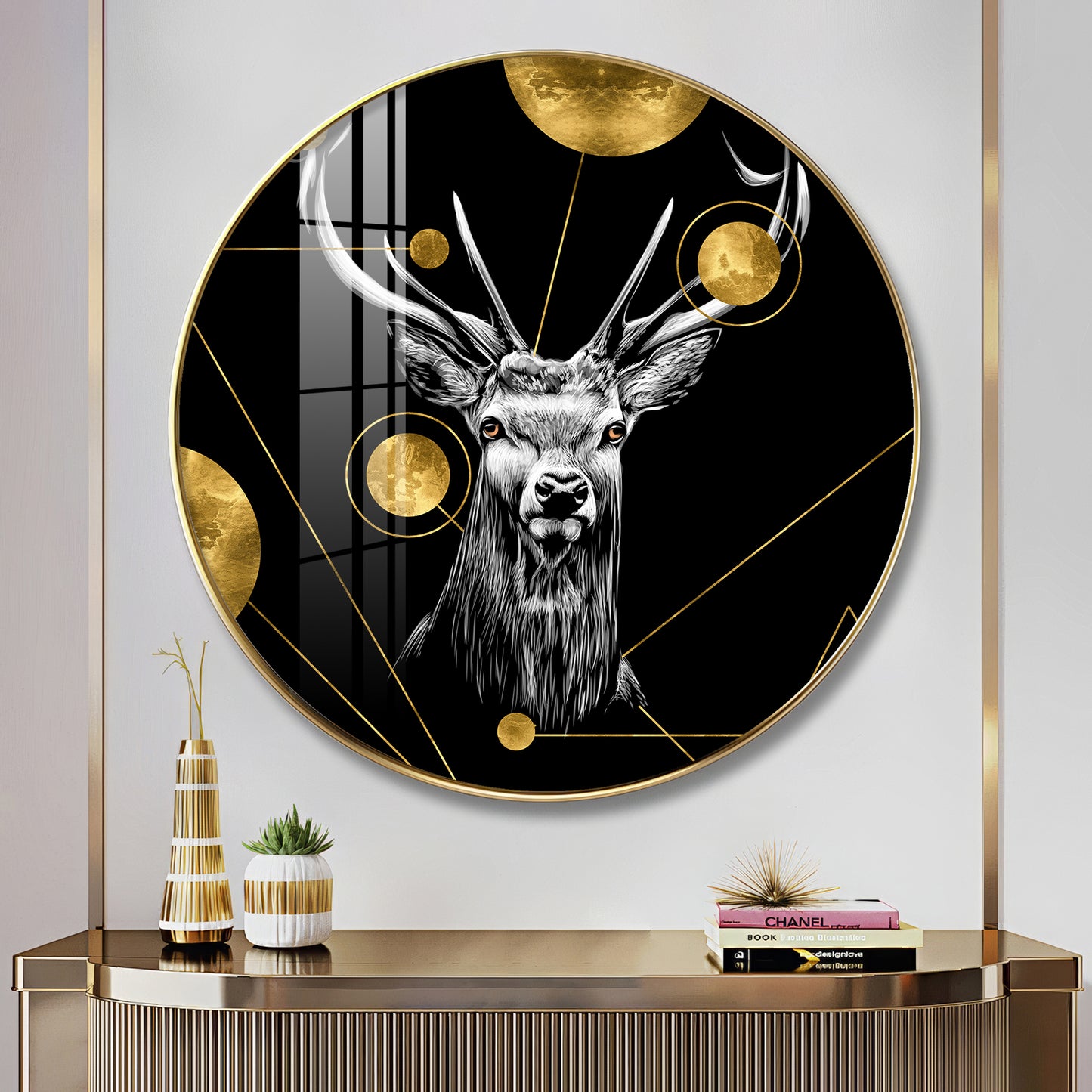 Regal Stag Premium Acrylic Round Wall Art