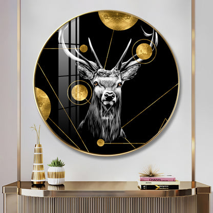 Regal Stag Premium Acrylic Round Wall Art