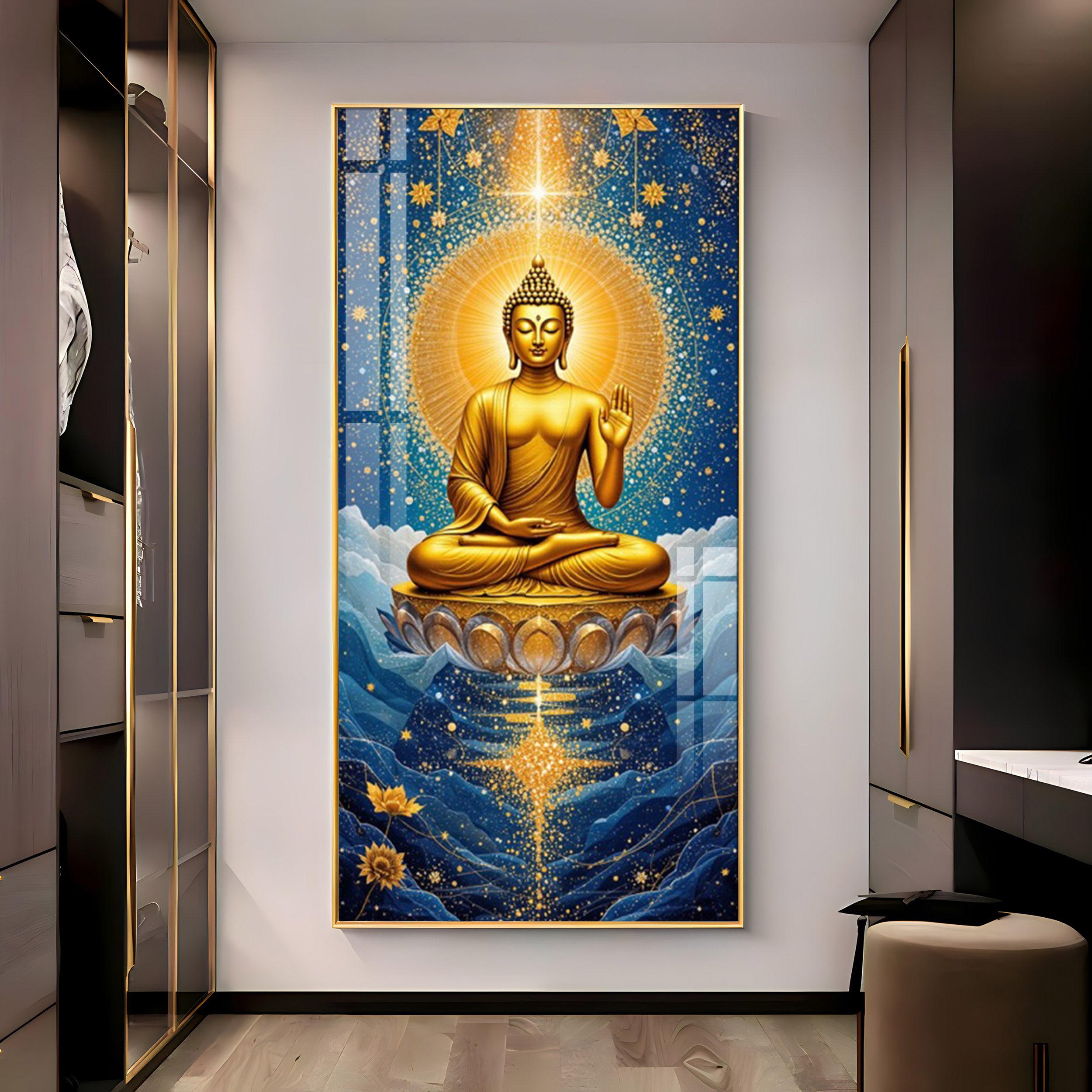 Ethereal Buddha Bliss Premium Acrylic Vertical Wall Art