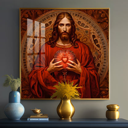 Christ's Heart Revelation Premium Acrylic Square Wall Art