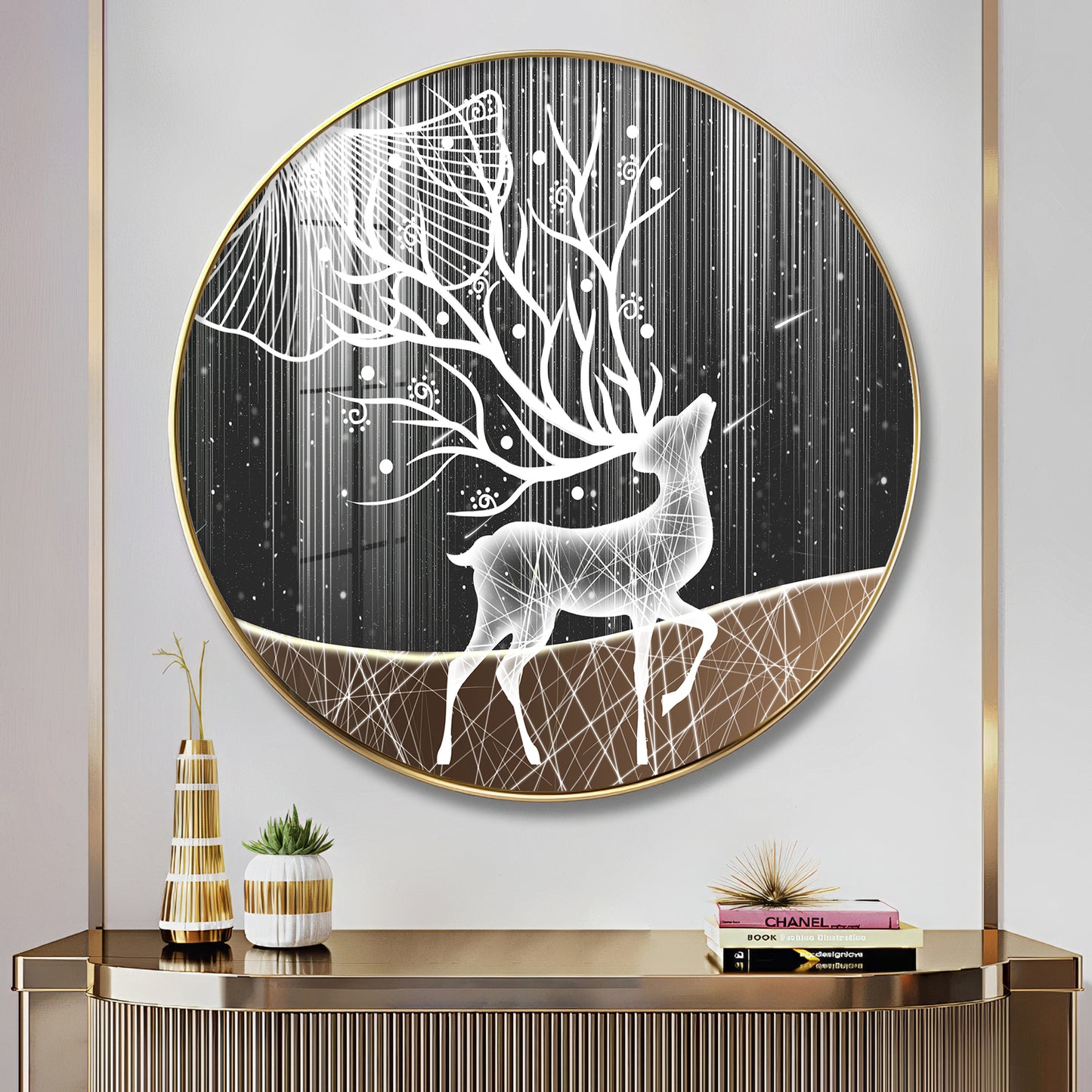 Radiance Deer Premium Acrylic Round Wall Art