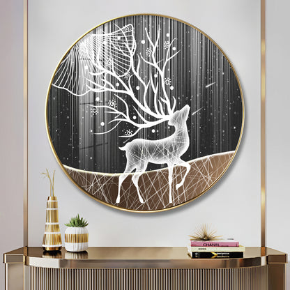 Radiance Deer Premium Acrylic Round Wall Art