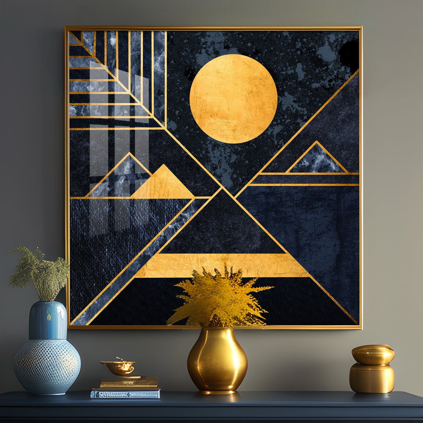 Moon & Mountains Premium Acrylic Square Wall Art