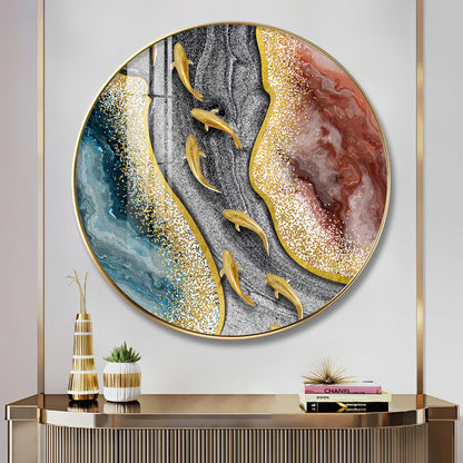Oceanic Embrace Premium Acrylic Round Wall Art