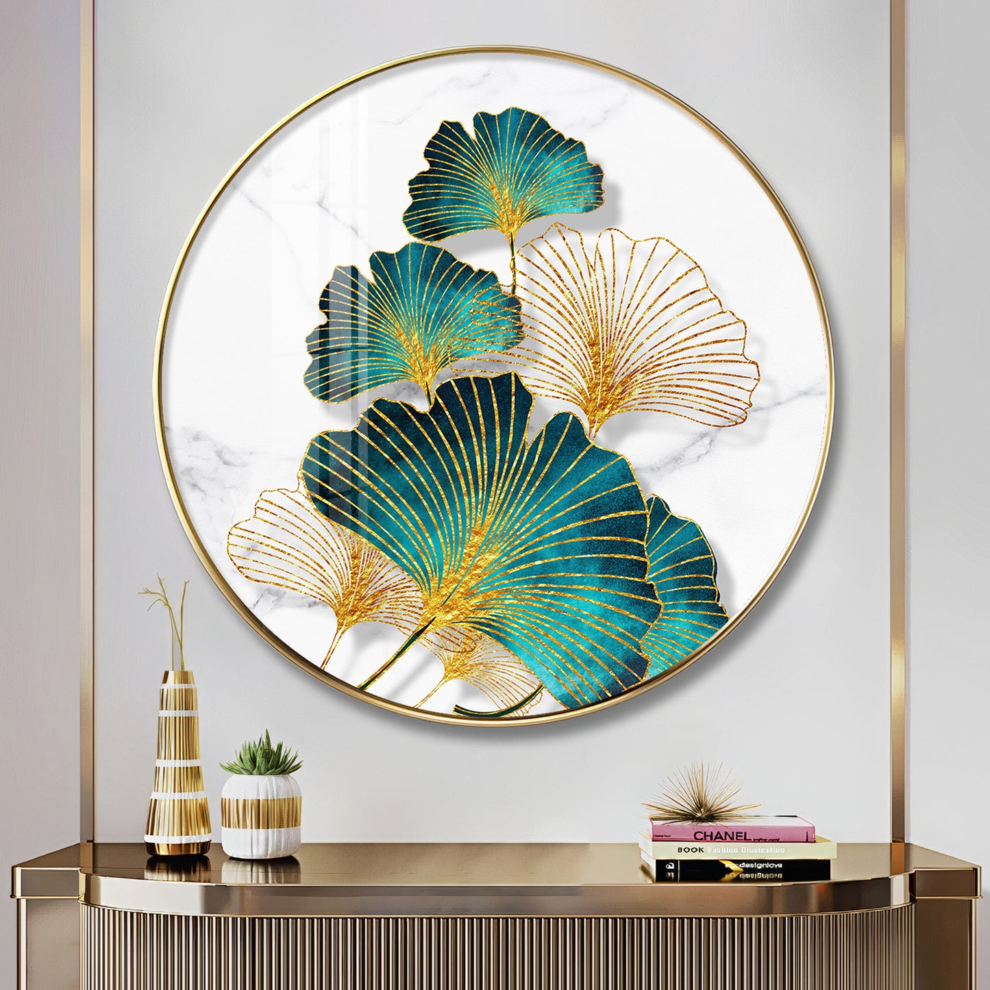 Emerland Petal Art Premium Acrylic Round Wall Art